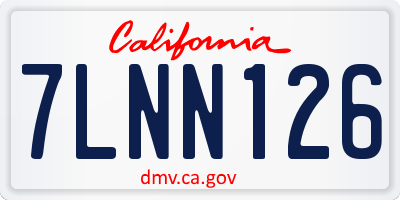 CA license plate 7LNN126