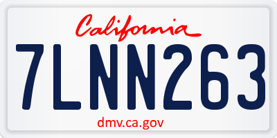 CA license plate 7LNN263