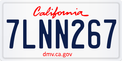 CA license plate 7LNN267