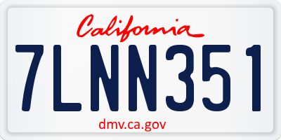 CA license plate 7LNN351