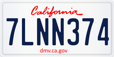 CA license plate 7LNN374