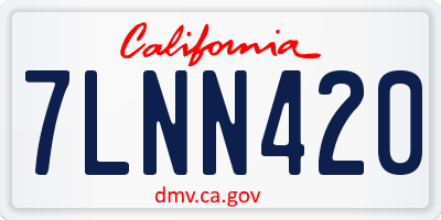 CA license plate 7LNN420