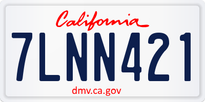 CA license plate 7LNN421