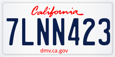 CA license plate 7LNN423