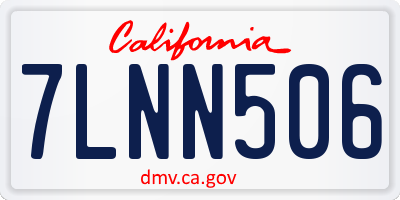 CA license plate 7LNN506