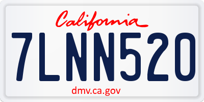 CA license plate 7LNN520