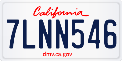 CA license plate 7LNN546