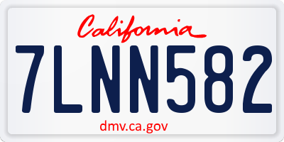 CA license plate 7LNN582