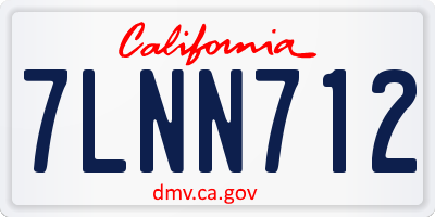 CA license plate 7LNN712