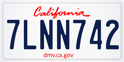 CA license plate 7LNN742
