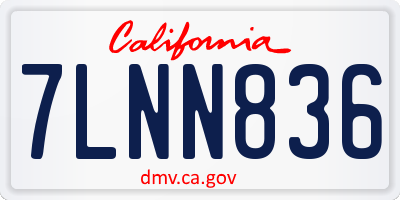 CA license plate 7LNN836