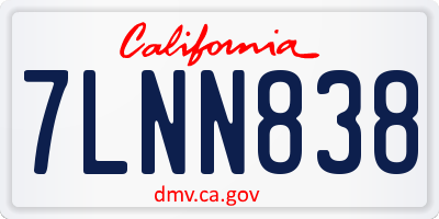 CA license plate 7LNN838