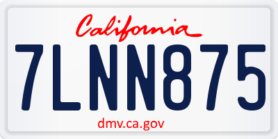 CA license plate 7LNN875