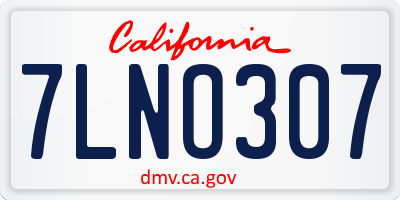 CA license plate 7LNO307