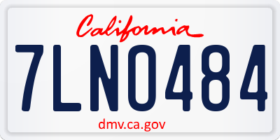 CA license plate 7LNO484