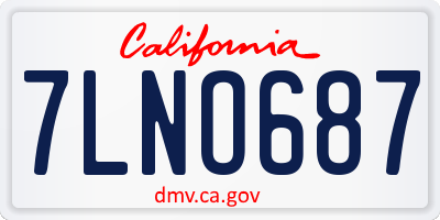 CA license plate 7LNO687