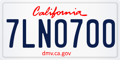 CA license plate 7LNO700