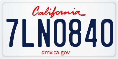 CA license plate 7LNO840