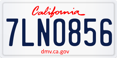 CA license plate 7LNO856