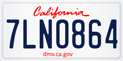 CA license plate 7LNO864