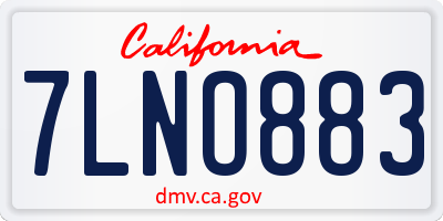 CA license plate 7LNO883