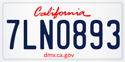 CA license plate 7LNO893