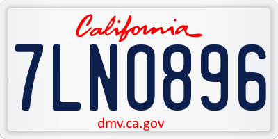 CA license plate 7LNO896