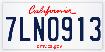 CA license plate 7LNO913