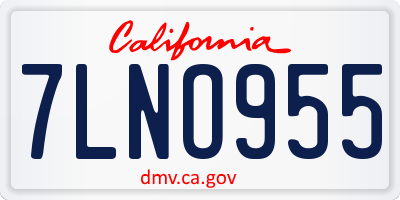 CA license plate 7LNO955