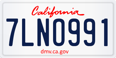 CA license plate 7LNO991