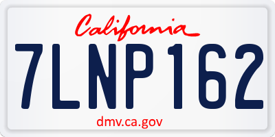 CA license plate 7LNP162