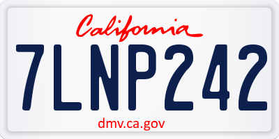 CA license plate 7LNP242