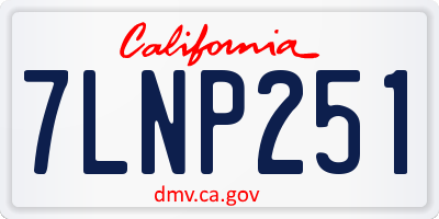 CA license plate 7LNP251