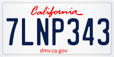 CA license plate 7LNP343