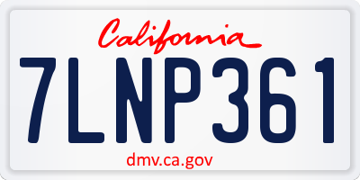 CA license plate 7LNP361
