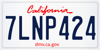 CA license plate 7LNP424