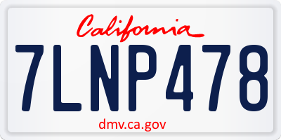 CA license plate 7LNP478