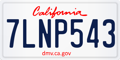 CA license plate 7LNP543