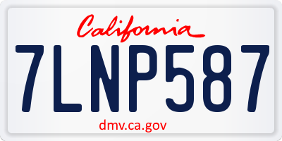 CA license plate 7LNP587