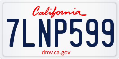 CA license plate 7LNP599