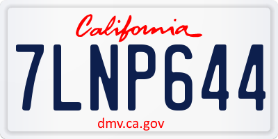 CA license plate 7LNP644