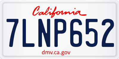 CA license plate 7LNP652