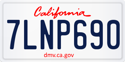 CA license plate 7LNP690