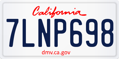CA license plate 7LNP698