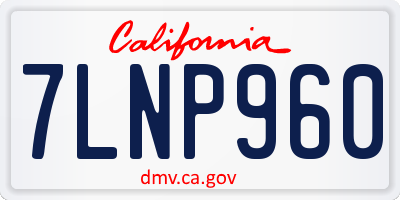 CA license plate 7LNP960