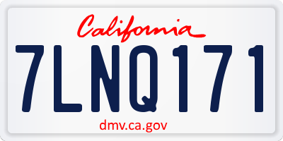 CA license plate 7LNQ171