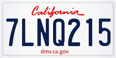 CA license plate 7LNQ215