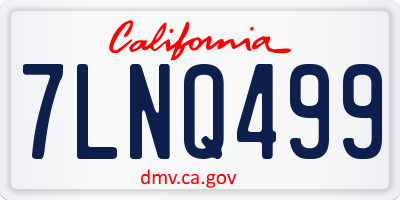 CA license plate 7LNQ499