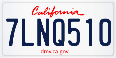 CA license plate 7LNQ510