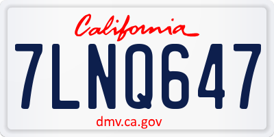 CA license plate 7LNQ647